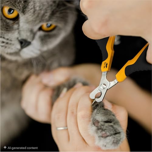 Mr. Pen- Cat Nail Clipper, Stainless Steel | Professional Sharp Cat Claw Trimmer for Small and Medium Cats, Pet Nail Clipper with Sturdy Non Slip Handle - color: Orange/Black