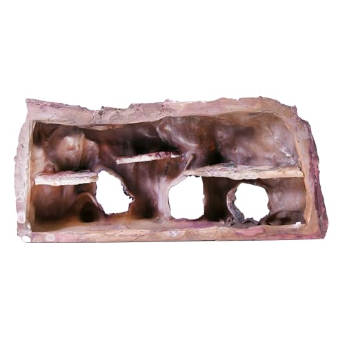 Penn-Plax Grotto Natural Cliff Rock-Scape Cave Hide Out – Terrarium and Aquarium Décor for Reptiles, Amphibians, Fish, and Other Small Animals – Medium Size (RR700)