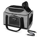 Top-Expandable Small Pet Carrier 18"x11"x11" Airline Approved | for Delta/American/United Airlines, Lockable Safety Zippers and Anti-Scratch Mesh, Soft-Sided, Pets Under 10 Lbs, Grey - color: Grey, size: 18.0"L x 11.0"W x 11.0"H
