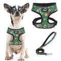 PUPTECK Soft Mesh Dog Harness and Leash Set Pet Puppy Cat Comfort Padded Vest No Pull Harnesses, St. Patrick's Deep Green, S - color: Deep Green, size: S (NECK: 12", CHEST: 14"-18")