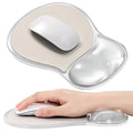EooCoo Ergonomic Waterproof Mouse Pad with Gel Wrist Rest Support | Middle Concave Design for Natural Wrist Alignment, Non-Slip Base Mousepad, Carpal Tunnel Relief, Office Desk Accessories - color: Transparent White