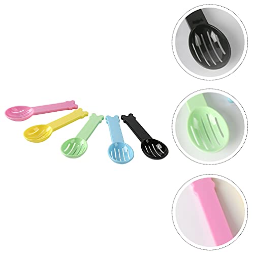 Hemobllo 5 Pcs Hamster Bath Spoons Small Pet Bath Colander Spoons for Hamster Sand Feeding and Cleaning Lightweight Tool 4.52 X 1.37 X 0.59 in