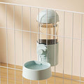Pet Dog Cat Hanging Automatic Feeders Drinking Bowls, Auto Gravity Rabbits Feeder Water Set, Cage Pet Feeding Bowls Dispenser for Cats Dogs Puppy, Rabbit Hamsters Chinchilla Hedgehog (Green-Water) - color: Green-water