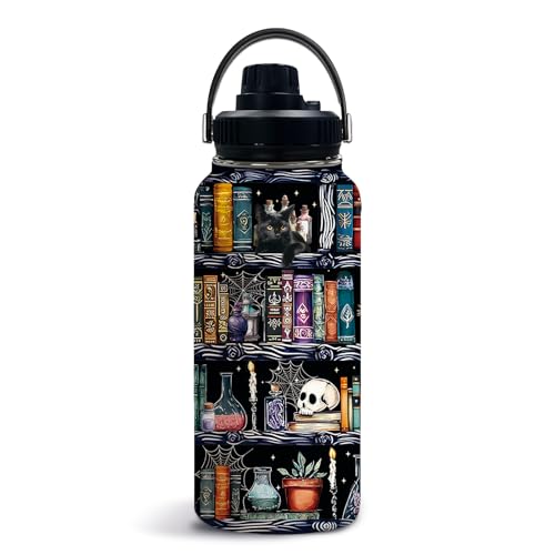 Book 32oz Water Bottle, Leak-proof Bottle, Stainless Steel Cup | 32oz Insulated Tumbler, with Handle & Lid Reusable Coffee Mug, Christmas Birthday Gift for Book Lovers Readers - color: Book