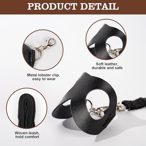 Rislobx Sugar Gilder Harness and Leash, 3 Pack Small Animal Walking Training Vest Accessories for Hamster Squirrel Rabbit Reptile (Black)