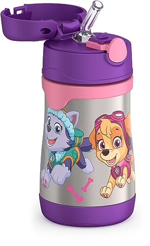 THERMOS Vacuum Insulated Stainless Steel 10oz Straw Bottle, Paw Patrol Girl (Pack of 3) - color: Paw Patrol Girl, size: 10 Ounces (Pack of 3)