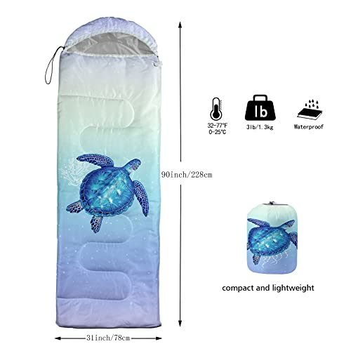 QOOMO Camping Sleeping Bags,3 Season Warm & Cool Weather,Lightweight,Waterproof Sleeping Bags for Adults & Kids,Traveling,and Outdoors,Camping Gear Equipment - color: Turtle 9