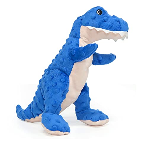 DODODOLA Dog Toys Blue Dinosaur Stuffed Squeaky Puppy Toy for Small Large Dogs - color: Blue Dinosaur