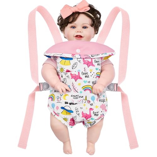 GAGAKU Toy Doll Carrier, Reborn Baby Doll Accessories for Toddlers Kids Aged 3+ Years Old - Pink - Rainbow Amusement Park - color: 7_pink Rainbow Amusement Park