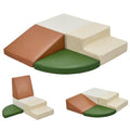Sumbababy Climbing Foam Blocks for Toddlers: Waterproof Pu Leather Soft Climber - 4 Pcs Toddler Indoor Climbing Toys - Kids Outdoor Playground Playset Best Gift Preschool Daycare Supplies（Green/Brown） - style: Green/Brown