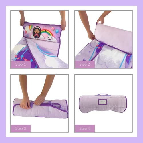 DreamWorks Gabby's Dollhouse 24"(W) X 45"(L) Soft Toddler Nap Mat with Pillow and Blanket Perfect for Preschool, Daycare, and Travel (100% Official Licensed Product) - color: Gabby's Dollhouse
