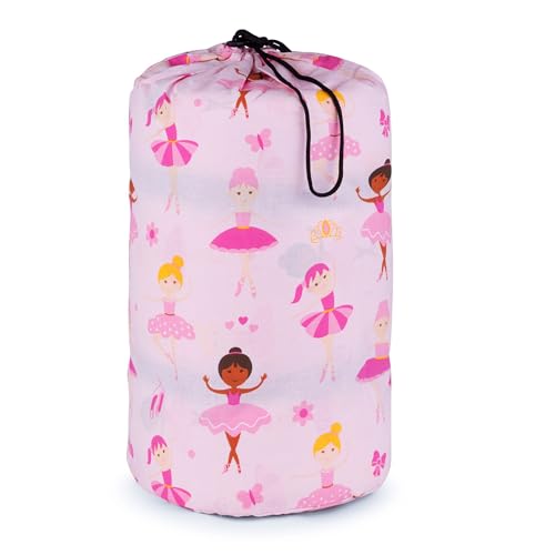 Wildkin Kids Sleeping Bag – Roll-Up Design with Storage Bag for School, Travel & Camping - Ballerina - color: Ballerina