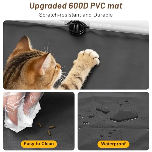 Tresbro Guinea Pig Cage with Waterproof Mat & 12 Transparent Panels, Bunny Enclosure and Indoor Guinea Pig Playpen 48''L x 24''W x 16''H, Small Animal Playpen for Hamster, Hedgehog, Kitten, Rabbit - size: 12 Panels with flat mat
