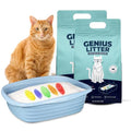 Genius Litter Health Monitoring Cat Litter, Featured on Shark Tank, Lightweight Crystal Silica Gel, Non Clumping, Dust Free, Low Tracking, Odor Control for Indoor Cats and Kittens, 2 Bag (12lb) - size: 2 Bag (12lb)