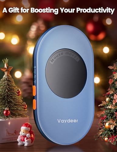 Vaydeer Undetectable Mouse Mover, Air 3 Mouse Jiggler with Adjustable Timer | Ultra-Slim Design, 4 Adjustable Intervals, Quiet Driver-Free Setup - color: Dark Blue, style: Button Control