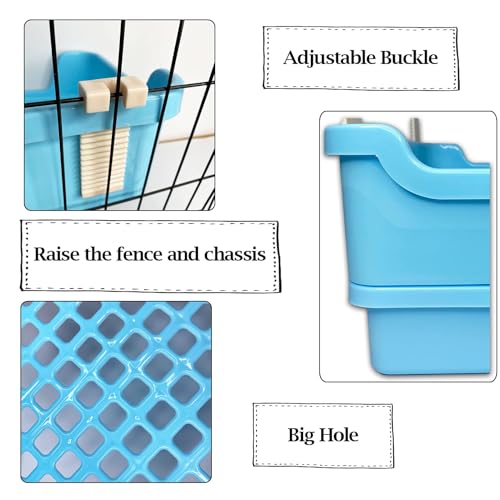 kathson Extra Large Rabbit Litter Box Trainer Rabbit Toilet Small Animal Potty Bunny Litter Pan Box for Adult Guinea Pig Rats Chinchilla Ferret Galesaur (Blue) - color: Blue