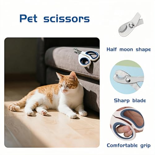 Professional Pet Nail Clipper for Cats, Dogs, Small Animals - Stainless Steel Sharp Trimmer | Quick, Clean, Painless Cutting | Mirror Polished Grooming Tool for Kittens, Puppies & More (Dark green)
