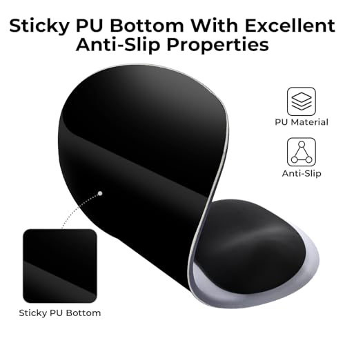 EooCoo Mouse Pad with Gel Wrist Rest, Ergonomic Mousepad Wrist Alignment | Middle Concave Design for Natural Wrist Alignment, Non-Slip Base Mousepad, Carpal Tunnel Relief, Office Desk Accessories - color: Deep Blue
