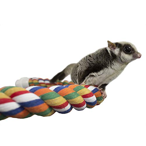 34 Inch Flex Rope (Large) - Bendable Fun Climbing Perch Cage Accessory Toy - Sugar Gliders, Squirrels, Degus, Marmosets, Monkeys, Parrots, Birds, Rats & Other Small Animals - size: Large