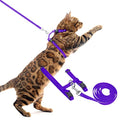 PUPTECK Adjustable Cat Harness and Leash Set Escape Proof Kitten Strap Collar for Walking Travel, Purple - color: Purple, size: Small