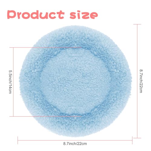 BWOGUE Hamster Bed, Round Velvet Sleep Pad for Guinea Pigs and Rats, 8.7 in | Round Mat for Small Pets, Soft Velvet Comfort, Machine Washable, Cage and Home Use, Hamsters Guinea Pigs - color: Blue