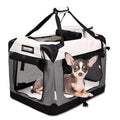 JESPET Soft Dog Crates Kennel for Pets, 3 Door Soft Sided Folding Travel Pet Carrier with Straps and Fleece Mat for Dogs, Cats(7-Light Grey, Small(24" L x 16.5" W x 16.5" H)) - color: 7-Light Grey