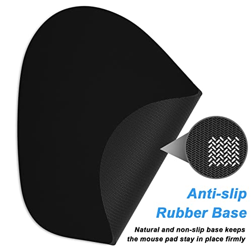 Rimilak Small Mouse Pad 6 x 7 Inch, Irregular Mini Mousepad, Black | Non-Slip Rubber Base, Waterproof Compact Mouse Mat for Laptop Computer Wireless Mouse Keyboard Home Office Travel - color: Black, size: 7L x 6W inches