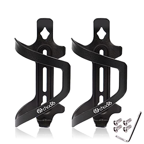 Chooee Bike Water Bottle Holder Aluminum, Bicycle Water Bottle Cage for Road Bikes Mountain Bikes Black 2-Pack - color: Black
