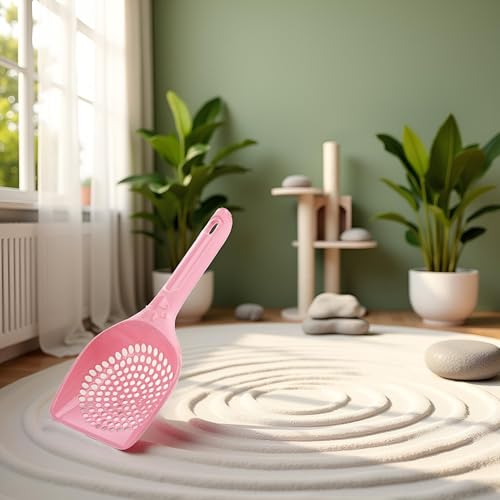 Jowxsx Pink Plastic Cat Litter Scoop Pet Care Sand Waste Scooper Shovel Hollow Cleaning Tool Pet Supplies Easy to Clean Cat Litter Scoops