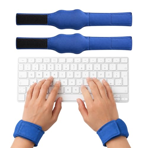 2 Pack Adjustable Wearable Mouse Wrist Rest with Soft Beads,Wrist Pad for Keyboard,Carpal Tunnel Pain Relief,Computer Gaming Office Typing,Computer Accessories for Desk