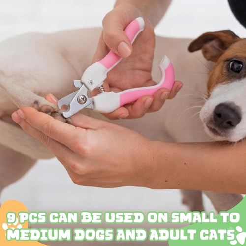 9 Pcs Small Dog Nail Clippers Bulk with Safety Guard to Avoid Over-Cutting Pet Nail Claw Grooming Pet Cutter Toenail Trimmer for Small Medium Dogs Nails Home Grooming(Fresh) - style: Fresh