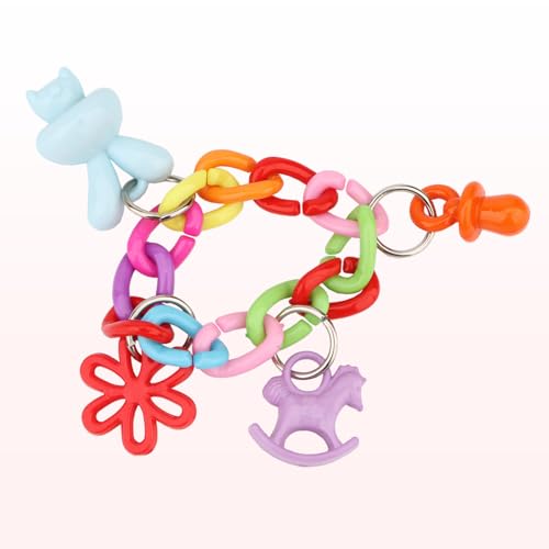 Hypeety Bird Parrot Foot Toy Chewing Swing Bite Toy Plastic Parrot Toys Bird Toys Macaw Toys for Lovebirds Conures Caiques Sun Parakeet Cockatiel Budgie - color: Plastic Swing