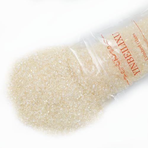 Crushed Glass Glitter, Broken Stones Shattered Glass Chips for Resin Art Crafts, Epoxy Resin Supplies, Geod Painting, DIY Art Projects, Jewelry Making, 2-4mm, 200g/7oz (Champagne) - color: Champagne