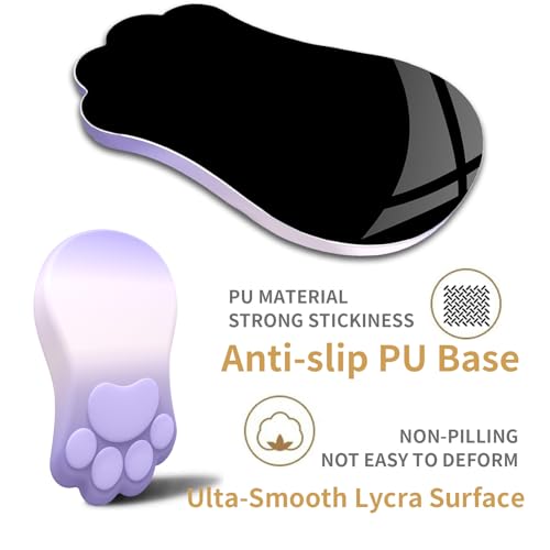 L-SPOUTTO Ergonomic Mouse Pad with Wrist Rest,Cute Cat Paw Mousepad Wrist Support,Comfortable Massage Design Computer Pain Relief Mouse Pad with Non-Slip PU Base for Desk Laptop Gaming,Gradient Purple - color: Gradient Purple