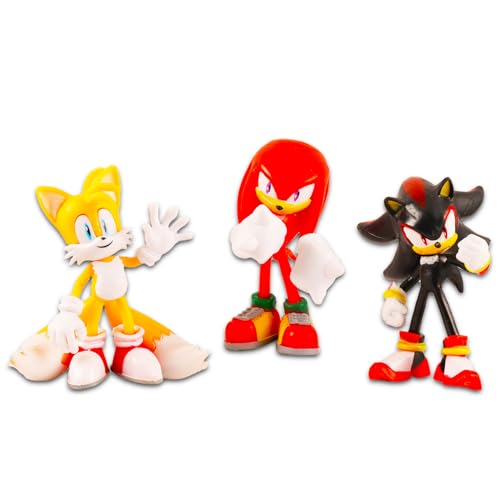 Sonic the Hedgehog Blind Bag Party Favors 3 Pack – Bundle with 3 Sonic Mystery Bags with Mini Sonic Figurines Plus Stickers | Sonic Action Figure Set for Kids, Boys, Girls
