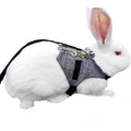 Hypeety Multipurpose Rabbit Vest Harness and Leash Set Adjustable Soft Vest | Breathable and ligthtweight vest, escape-proof buckles, adjustable neck and chest, for bunnies/kittens, formal suit style, S - size: S