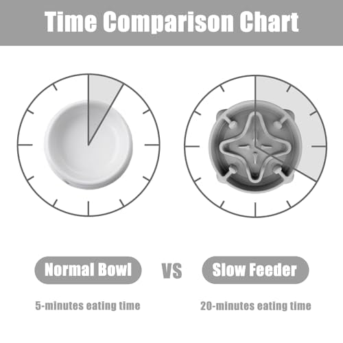 Slow Feeder Dog Bowls Medium Breed, Dog Food Bowl Medium Anti-Choking Bloat Stop Puzzle Healthy Eating Bowl (Gray, 2 Cup) - color: Gray, size: 2 Cup