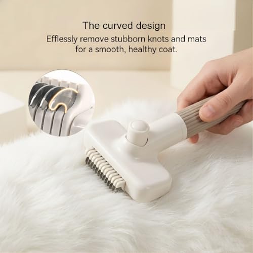 3 in 1 Self-Cleaning Pet Grooming Brush Set for Dogs & Cats | Self-cleaning deshedding & slicker brushes plus hair remover tool, ideal for indoor long and short haired pets