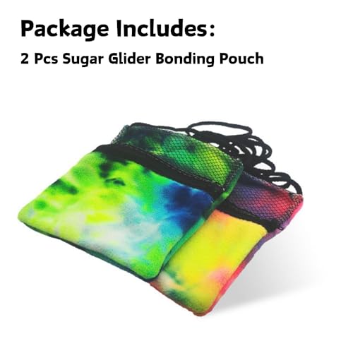 2 Pcs Sugar Glider Bonding Pouch Soft Sleeping Bag with Breathable Mesh Shoulder Strap Portable Small Animal Carrier for Hamsters Gerbils Hedgehogs Marmosets Squirrels (2 Pack)