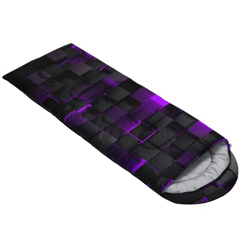 Sleeping Bags for Adults and Kids Backpacking Camping Sleeping Bags for Girls and Boys Lightweight Waterproof Cold/Warm Sleeping Bag for All Season - color: dark purple