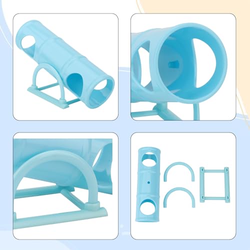 Hypeety Hamster Plastic Seesaw Tunnel Toy Mouse Hollow Tunnel Tube Toy | 2-in-1 tunnel and seesaw, funny exercise gym playground for dwarf hamsters/gerbils/mice/small pets, promotes exercise, blue - color: Blue
