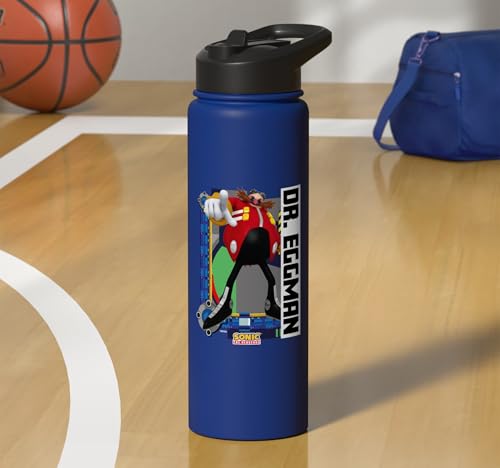 Sonic the Hedgehog - In the Zone - Dr. Eggman Stainless Steel Insulated Water Bottle - color: Royal Blue