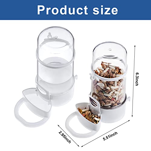 2 Packs Pet Feeder and Waterer, Self Dispensing Automatic Hamster Feeder, Food and Water Dispenser Set,Small Animal Dog Cat Pet Food Bowl, for Dogs Cats Pets Animals, 16x14cm, Blue (Clean) - color: Clean