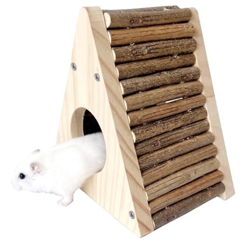 Hamster Hideout- Small Animal Bed Hut House Habitats, Cage Decor for Mice Gerbils - size: HutHouse