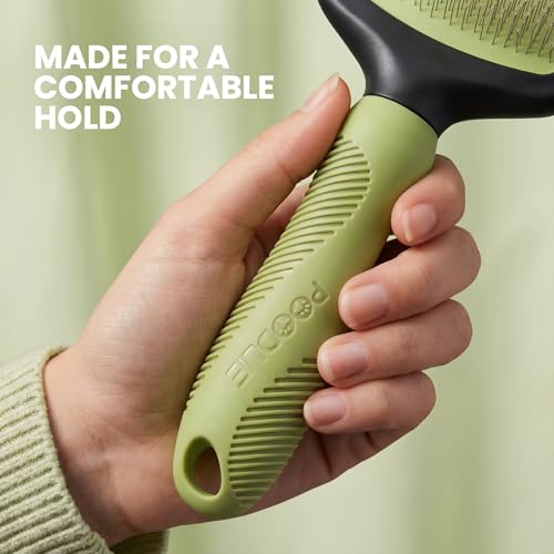 Poodle Pet Slicker Brush - For Dogs, Cats, Rabbits - Matted/Loose Fur, Knots - Suitable for Doodle/Goldendoodle Grooming and Shredding Short/Long Hair (Green) - color: Green, size: Regular Size
