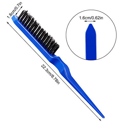Yaomiao 6 Pcs Teasing Brush Set 3 Row Nylon Rat Tail Combs for Fine Hair | Back Combing, Root Lifting, Scalp Massage, Hair Brushes for Women Salon Home Use, Black, Blue, Pink, Purple - color: Black, Blue, Pink, Purple