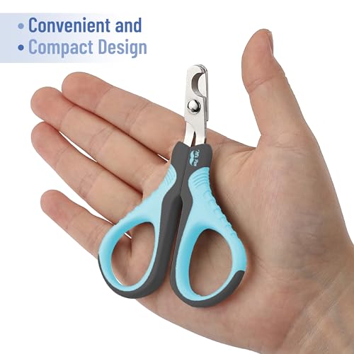 Mr. Pen- Cat Nail Clipper, Stainless Steel | Professional Sharp Cat Claw Trimmer for Small and Medium Cats, Pet Nail Clipper with Sturdy Non Slip Handle - color: Sky Blue & Dark Gray