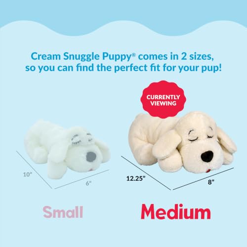 Snuggle Puppy Heartbeat Toy, Calming Comfort, Medium Breeds - Cream | Calming heartbeat toy, crate training comfort, heat pack, new puppy essentials, first nights, sleep, medium breeds 25-70 lbs - color: Golden