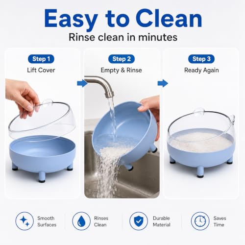 Meow&Woof Hamster Sand Bath Container, Large Sandbox Toilet Gerbil Batheoom, Tiny Chinchilla Dust Bathtub Sand Bath Box for Hamster Cage Accessories 5.2 Inch - Blue - color: Blue