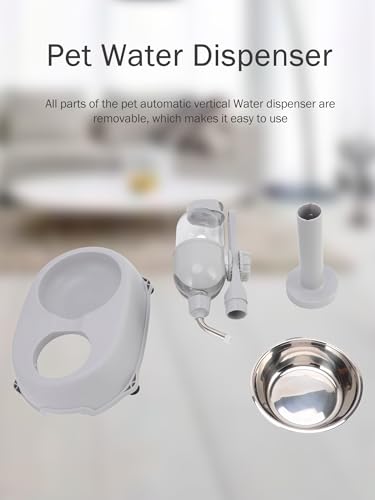 Pet Water Dispenser, 2 in 1 500ml Standing Water Dispenser | Dog Water Bottle Dispenser, Multifunctional Detachable Height with Stand for Dogs Cats